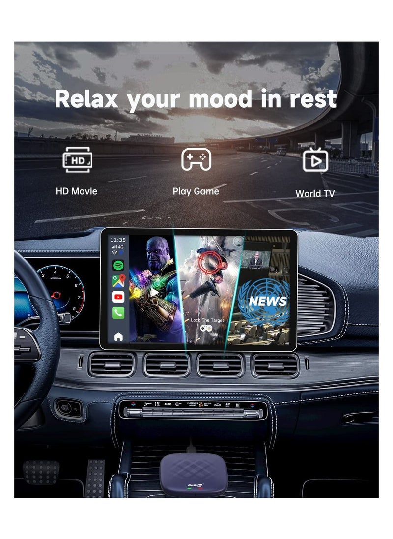 Carlinkit - Android 13.0 Carlinkit CarPlay Ai Box, 4GB + 64GB, Pro Series with Premium Qualcomm 8-cores, Built-in Multimedia 3-in-1 Adapter / Google Play / Android Auto, Only for Cars with OEM Wired CarPlay - Image 1