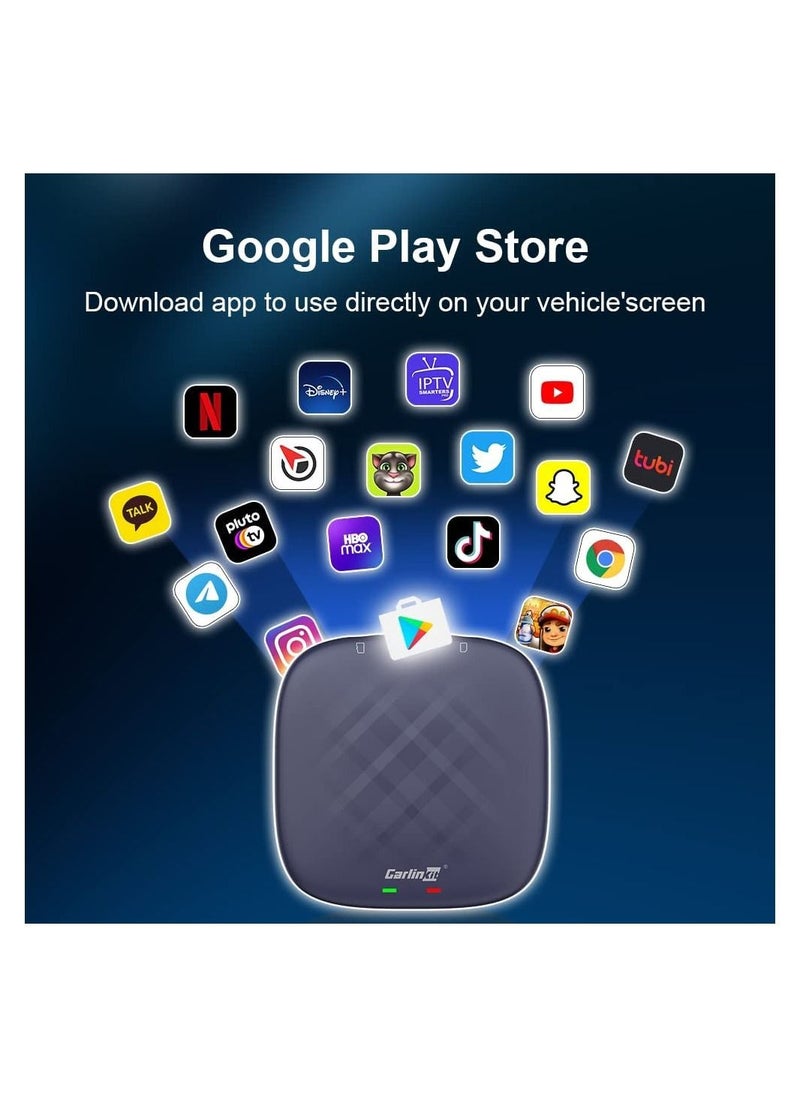 Carlinkit - Android 13.0 Carlinkit CarPlay Ai Box, 4GB + 64GB, Pro Series with Premium Qualcomm 8-cores, Built-in Multimedia 3-in-1 Adapter / Google Play / Android Auto, Only for Cars with OEM Wired CarPlay - Image 1