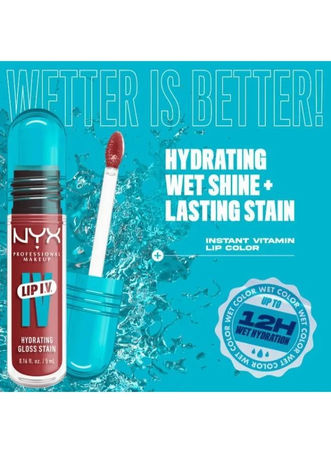 نيكس مكياج المحترفين Lip Iv Hydrating Gloss Stain Lip Gloss Up To 12Hr Hydration High Pigment Wet Shine Finish Cocoa Quench!