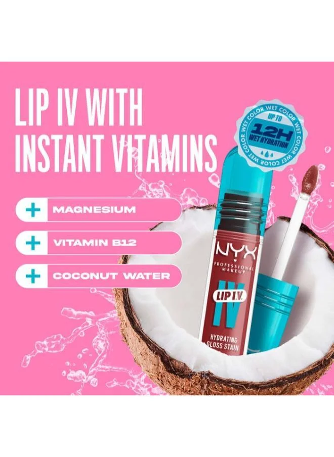 نيكس مكياج المحترفين Lip Iv Hydrating Gloss Stain Lip Gloss Up To 12Hr Hydration High Pigment Wet Shine Finish Cocoa Quench!