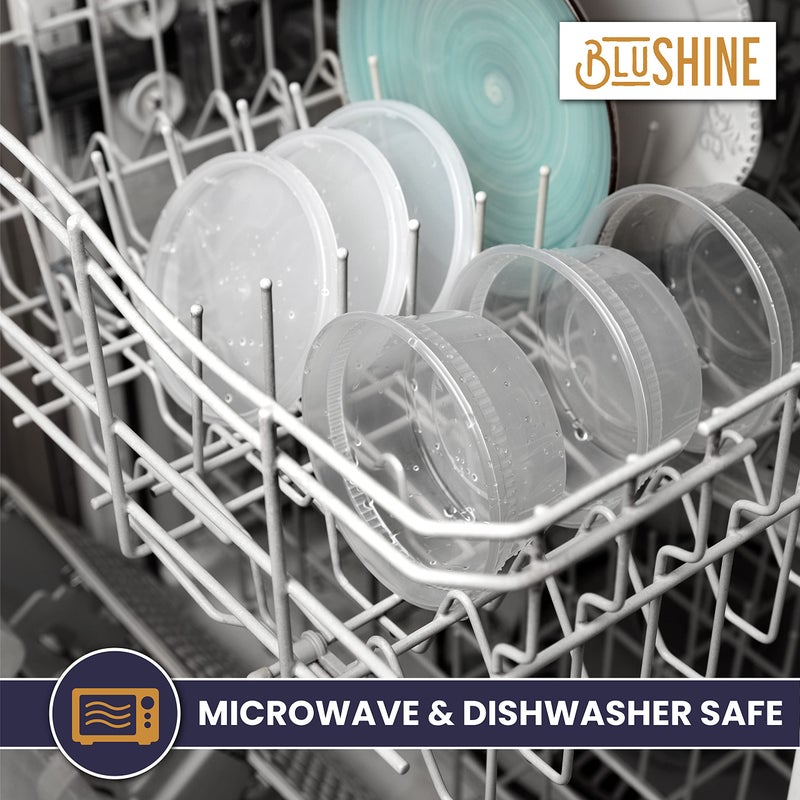 BluShine [12 Sets - 64 oz.] Plastic Deli Food Storage Containers with Airtight Leak Proof Lids - Washable And Reusable - Recyclable BPA-Free - Microwave  Fridge  and Freezer Safe - Image 2