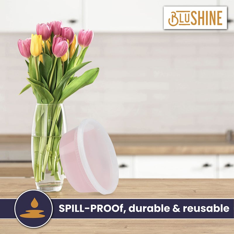 BluShine [12 Sets - 64 oz.] Plastic Deli Food Storage Containers with Airtight Leak Proof Lids - Washable And Reusable - Recyclable BPA-Free - Microwave  Fridge  and Freezer Safe - Image 4