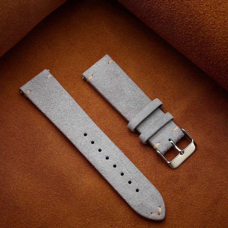 Bluejw Replacement Leather Fur Watch Strap for Garmin Samsung Huawei Fitbit Smart Watches – 14mm 16mm 18mm 20mm 22mm Bands - Image 1