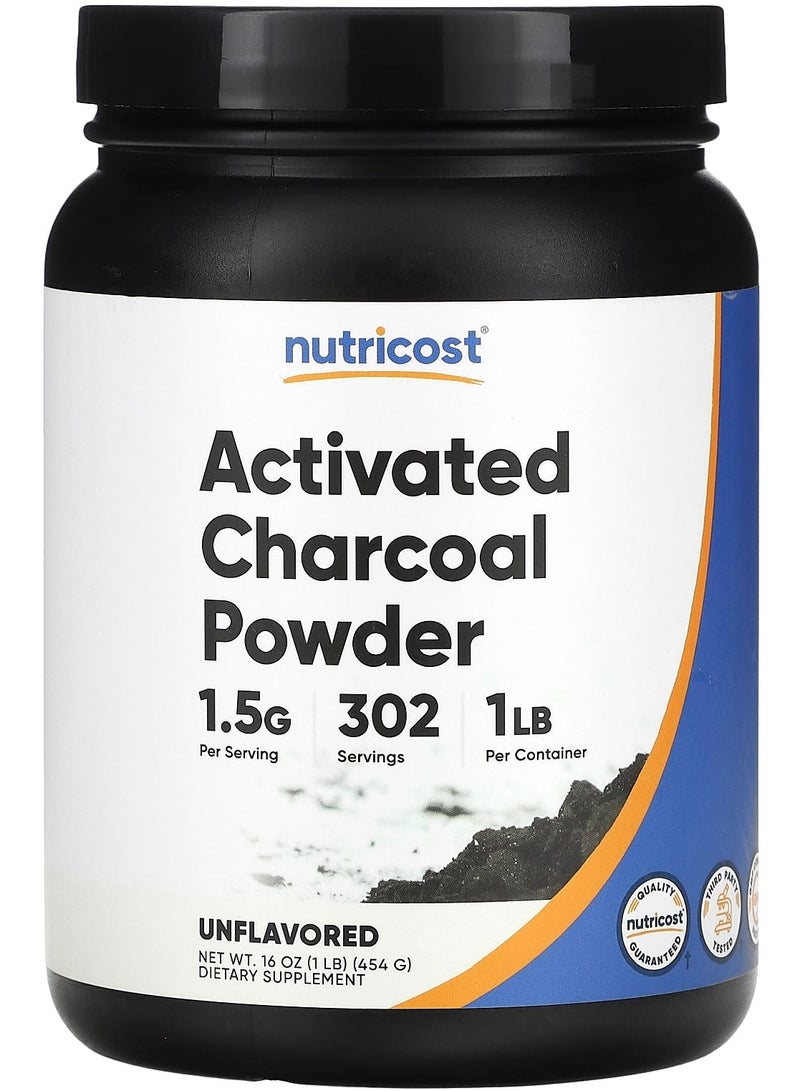 Nutricost Activated Charcoal Powder, Unflavored, 16 oz (454 g)