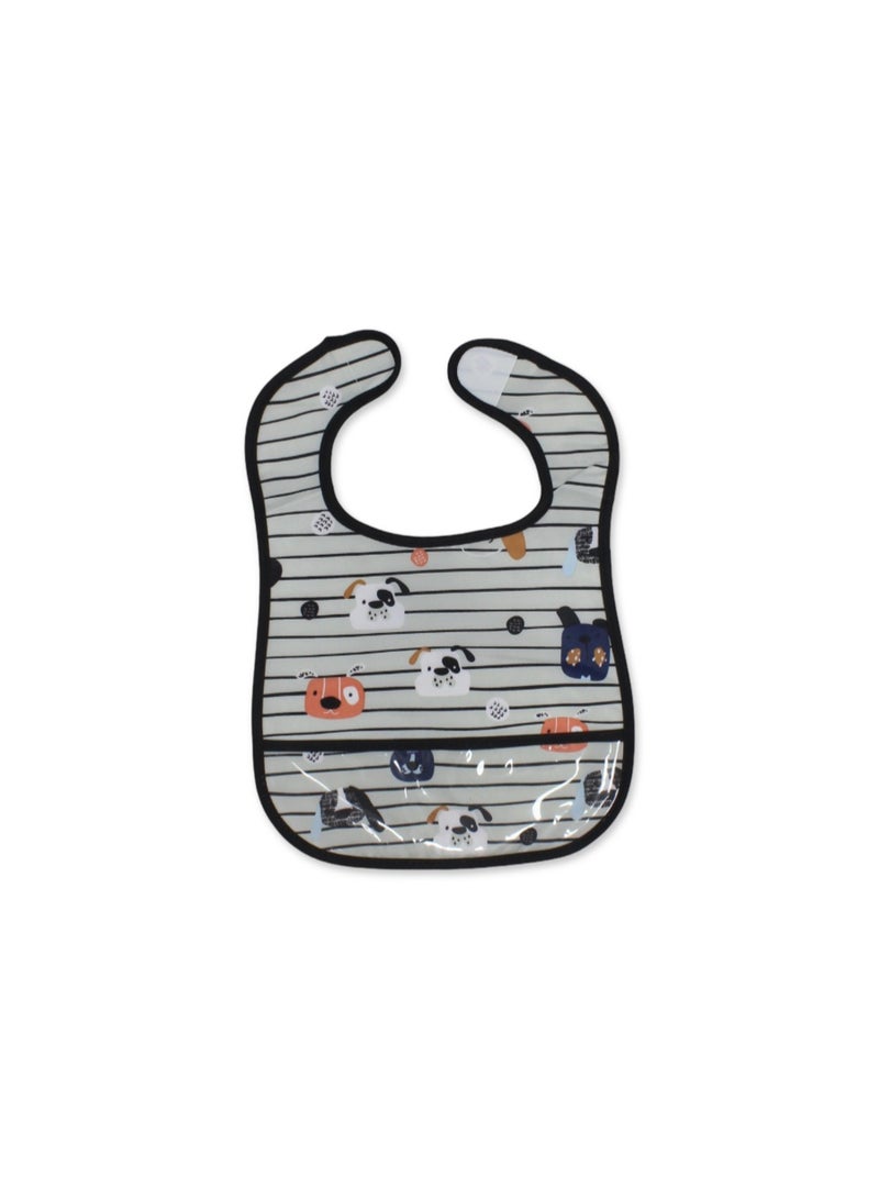 La Frutta PVC Baby Bib with Pocket – Dog Print - Image 1