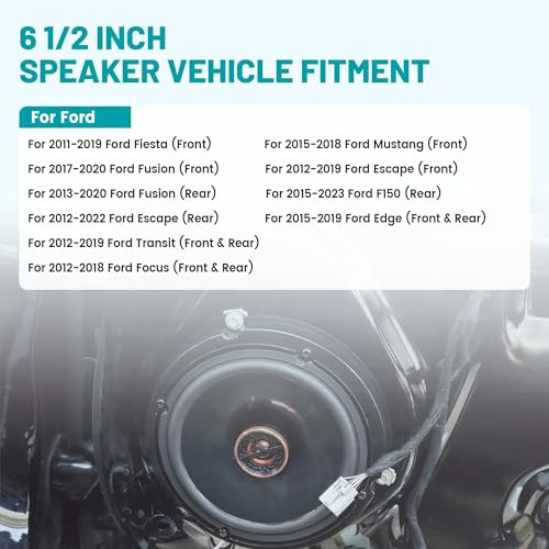 NuIth 6.5 Inch Front Rear Door Speaker Spacer W/Speaker Wiring Harness for 2012-2020 Ford Mustang/Fusion/Focus/Escape/Fiesta/Edge, 6.5” Speaker Adapter Kit for F150 Transit - Image 3