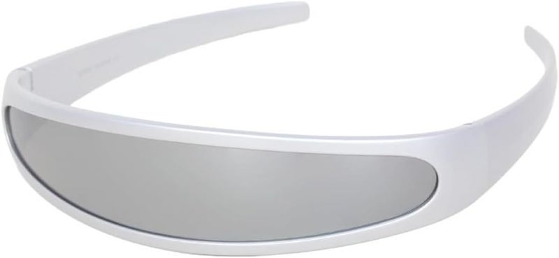 zeroUV Store - Futuristic Narrow Cyclops Color Mirrored Lens Visor Sunglasses - Image 1