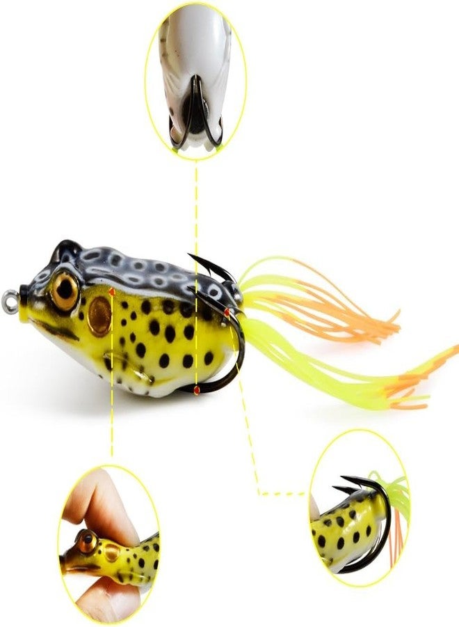 RAJry Weedless Fishing Hook Fish Top Water Frog Lure 5 Pcs Realistic Prop Frog Soft Swimbait Floating Bait with Weedless Hooks for Freshwater Saltwater - Image 5