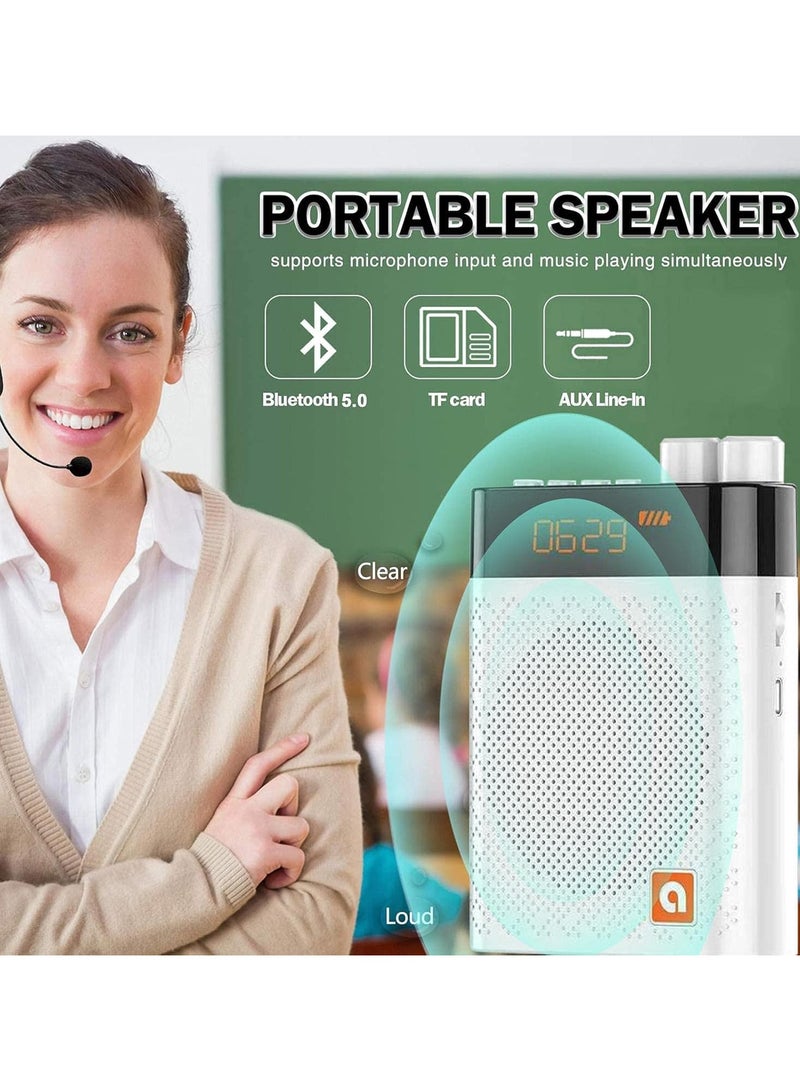مضخم صوت شخصي مع مايكروفون لاسلكي UHF - 3200mAh مضخم صوت محمول بتقنية بلوتوث، مثالي للمعلمين، مدربي اللياقة، المرشدين السياحيين، الفصول الدراسية، والاستخدام الخارجي - Image 4