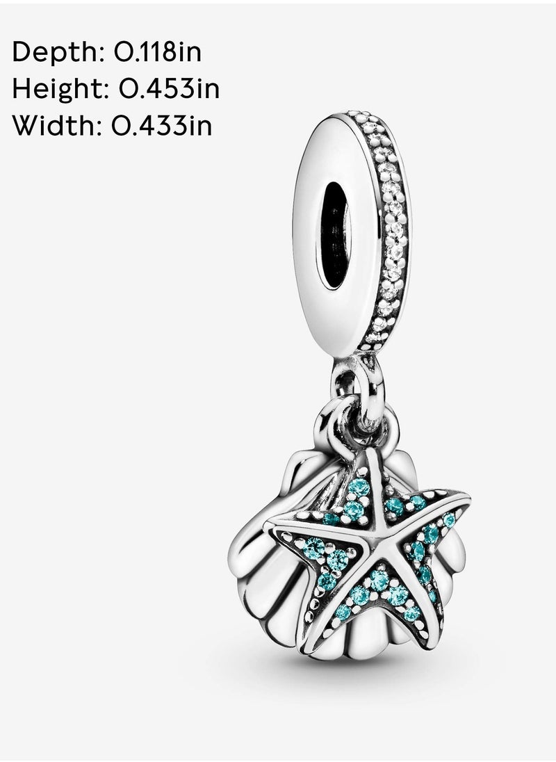 Pandora Violet - PANDORA Jewelry Starfish and Shell Pendant Cubic Zirconia Pendant 925 Sterling Silver - Image 1