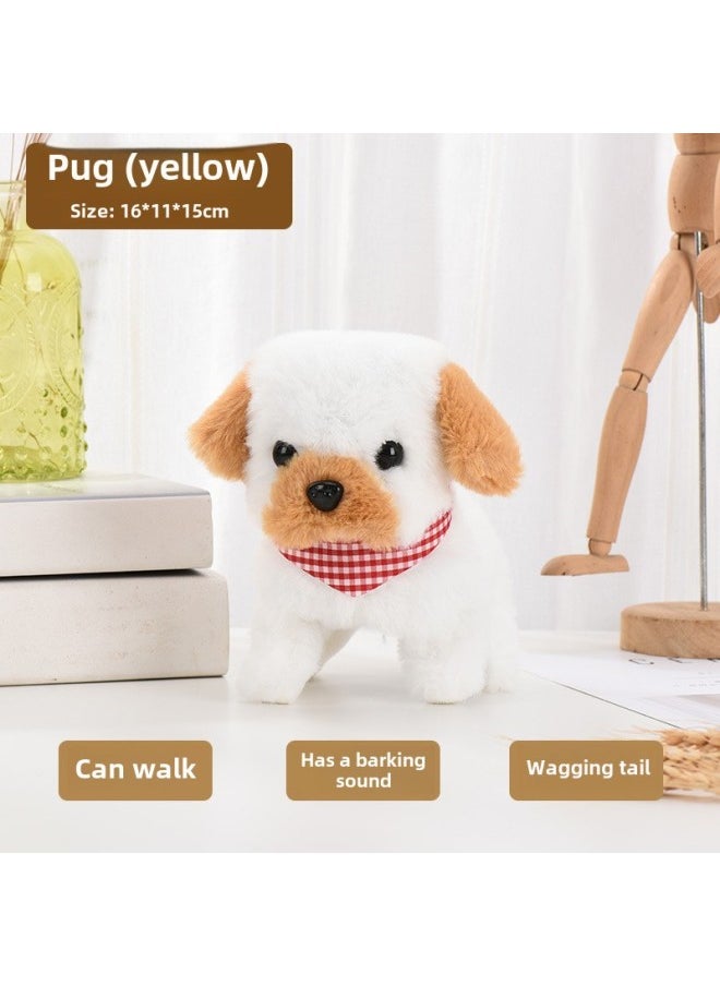Toy Dog Plush Toy Walking Dog Dog Stall Electronic Puppy-Color:Pug (yellow)  - Image 1