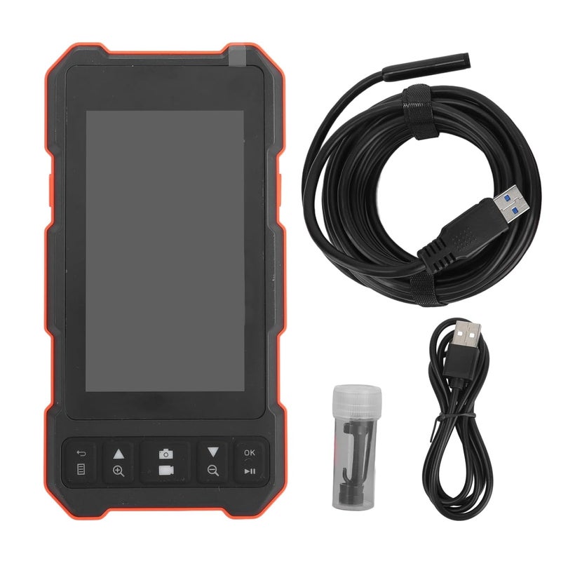 7.9mm Dual Lens Car Endoscope with 4.5in IPS Display, USB Charging, 5m Cable - IP67 Waterproof, Auxiliary LED Lights, Industrial Inspection Tool - Image 1
