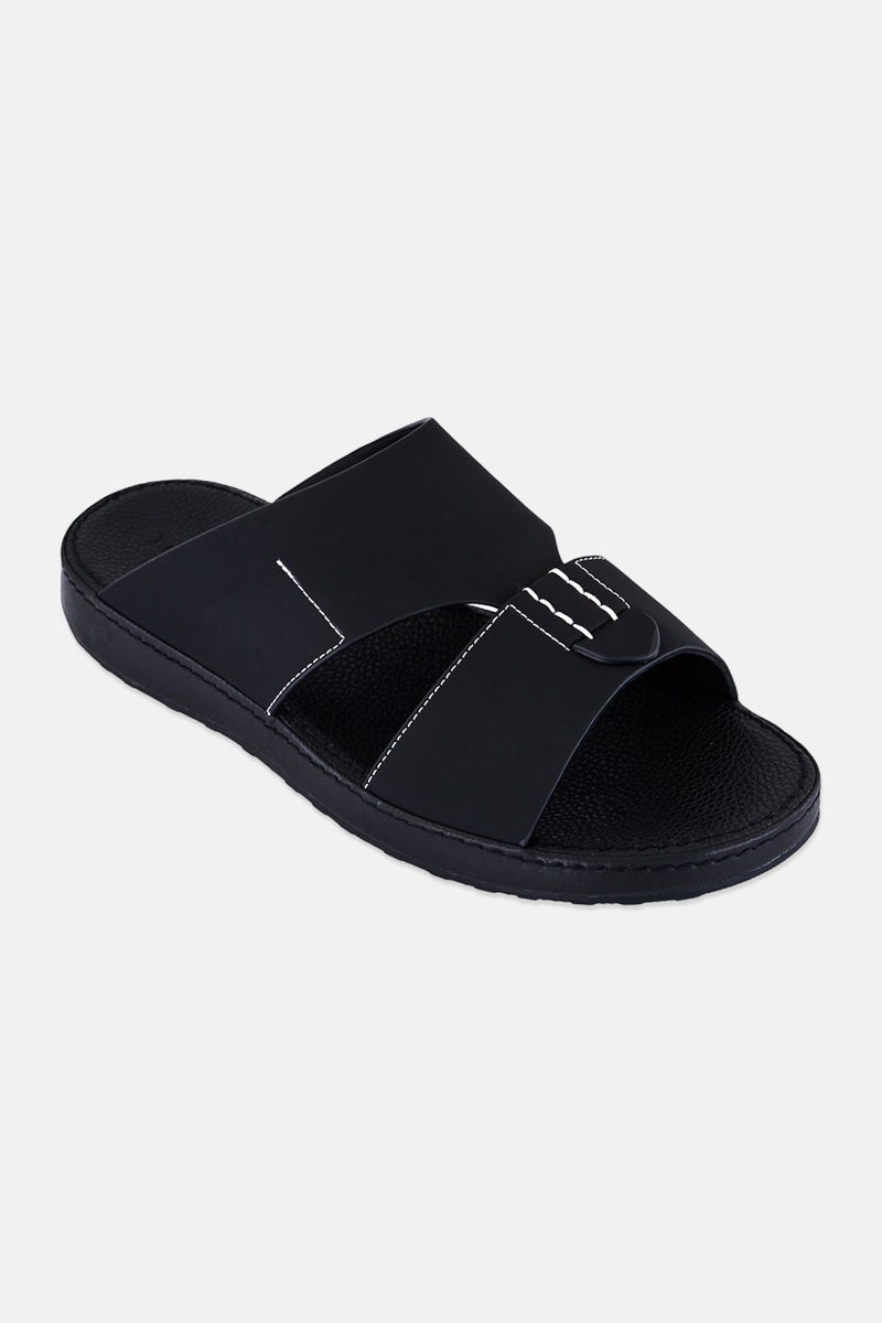 London Fog Men Slip On Arabic Sandals, Black - Image 1