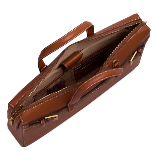 Miraggio Shalom Laptop Bag | 14 inch Padded Laptop Sleeve With Adjustable & Detahcable Strap | Unisex Laptop Bags For Office | Laptop Cover Bag (Brown) - Image 4
