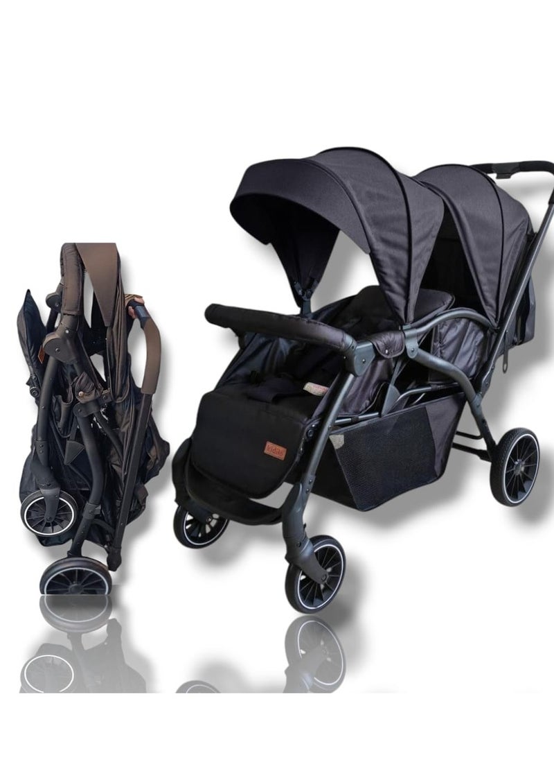 Kidilo Stroller for Twins Kidillo LB200 Double , Black  - Image 2