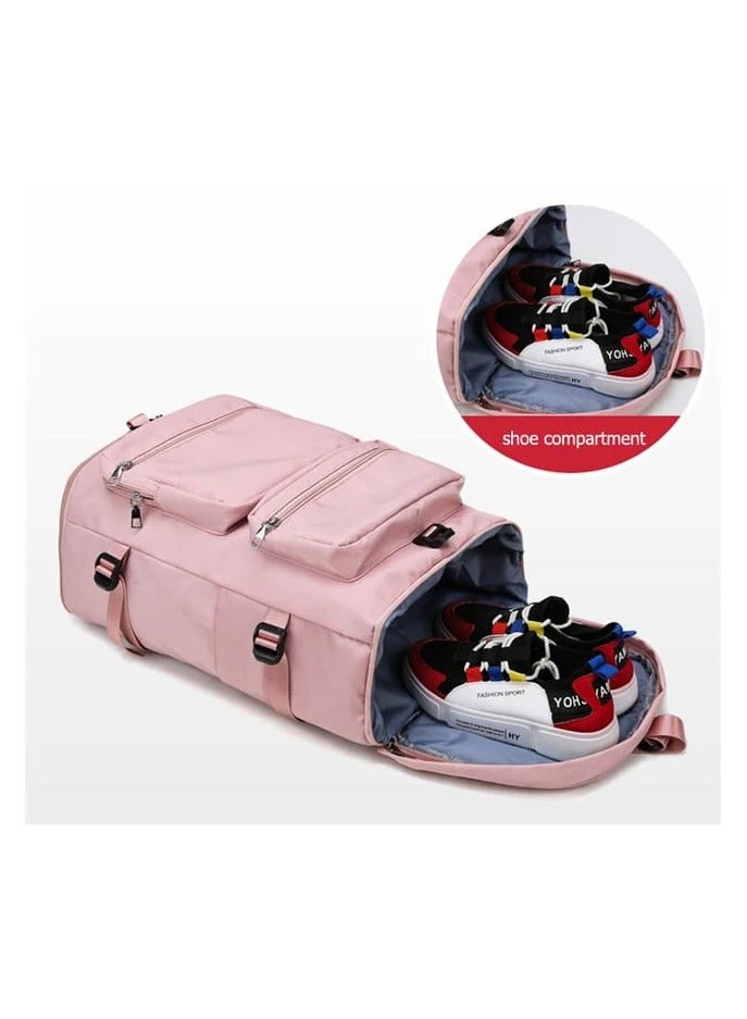 Practical backpack for all uses, imported, with a special place for shoes, pink  - Image 2