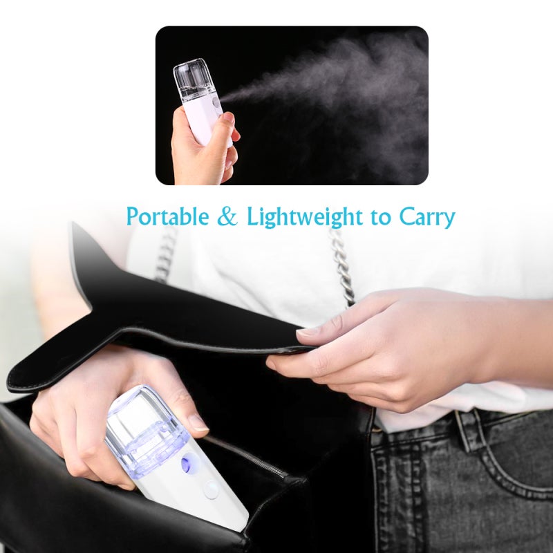 Nano Sprayer 35ml White Portable Mist - Deep Skin Penetration Auto Off Rechargeable Design for Makeup Prep Sensitive Skin Home Work Travel - Image 5
