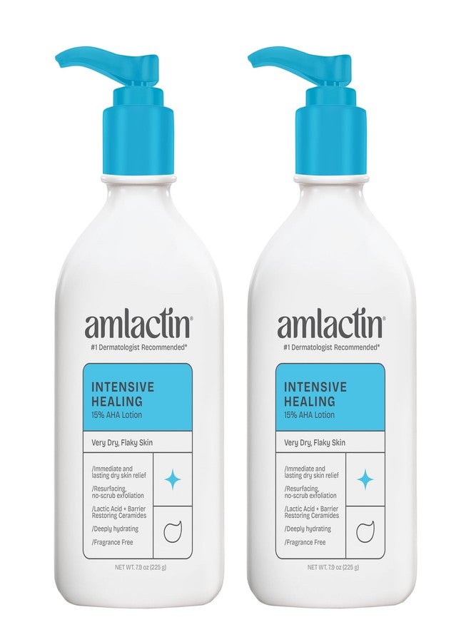 AmLactin Intensive Healing Body Lotion - Therapeutic Lotion for Extremely Dry Skin - No-Scrub Exfoliator with 15% Lactic Acid AHA and Ceramides, 7.9 oz (Pack of 2 (Packaging May Vary - Image 1