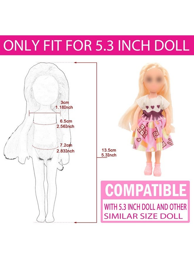 Miunana Mini 5.3 Inch6 Inch Doll Clothes And Accessories 6 Beach Swimsuits 3 Dresses With 2 Swimming Rings 2 Drinks 2 Hats 2 Glasses 2 Shoes  - Image 2