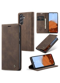 CaseMe For Samsung Galaxy S23 FE Cover,  Magnetic Adsorption Full Body Shockproof Protective Flip Cover, PU Leather Hidden Stand Mobile Phone Case  - Image 1
