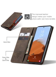 CaseMe For Samsung Galaxy S23 FE Cover,  Magnetic Adsorption Full Body Shockproof Protective Flip Cover, PU Leather Hidden Stand Mobile Phone Case  - Image 2