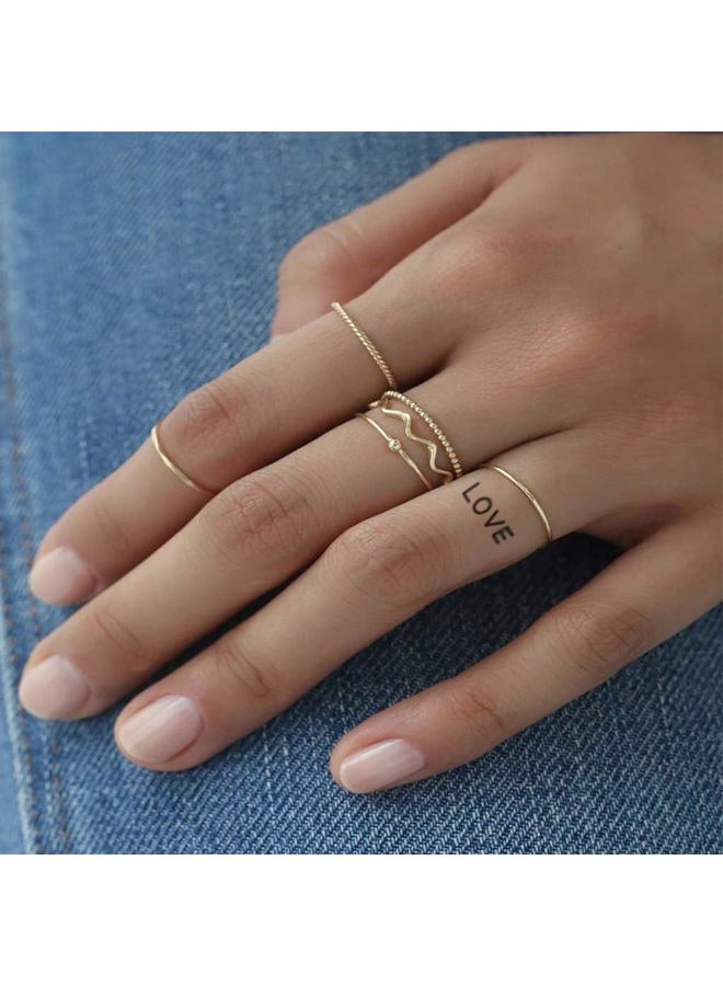 CARGEN Minimalist Realistic Temporary Tattoos - 2 Sheets 160+ PCS Alphabet Letter Literature Script Cross Crown Temporary Tattoos Fake Tattoos Great for Adults Women Men Kids on Fingers - Image 5