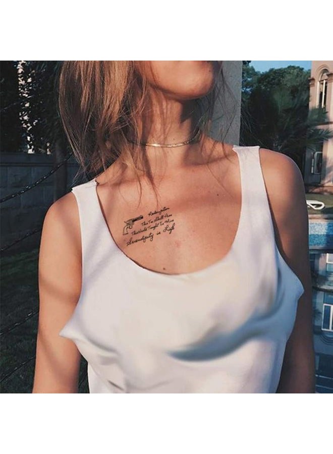 CARGEN Minimalist Realistic Temporary Tattoos - 2 Sheets 160+ PCS Alphabet Letter Literature Script Cross Crown Temporary Tattoos Fake Tattoos Great for Adults Women Men Kids on Fingers - Image 3