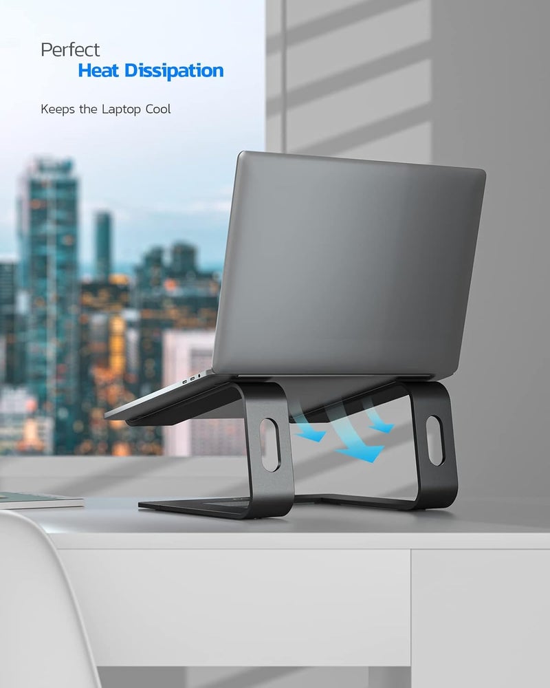 nulaxy Laptop Stand, Ergonomic Aluminum Laptop Computer Stand, Detachable Laptop Riser Notebook Holder Stand Compatible with MacBook Air Pro, Dell XPS, HP, Lenovo More 10-15.6” Laptops - Image 3