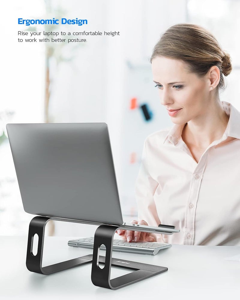 nulaxy Laptop Stand, Ergonomic Aluminum Laptop Computer Stand, Detachable Laptop Riser Notebook Holder Stand Compatible with MacBook Air Pro, Dell XPS, HP, Lenovo More 10-15.6” Laptops - Image 2