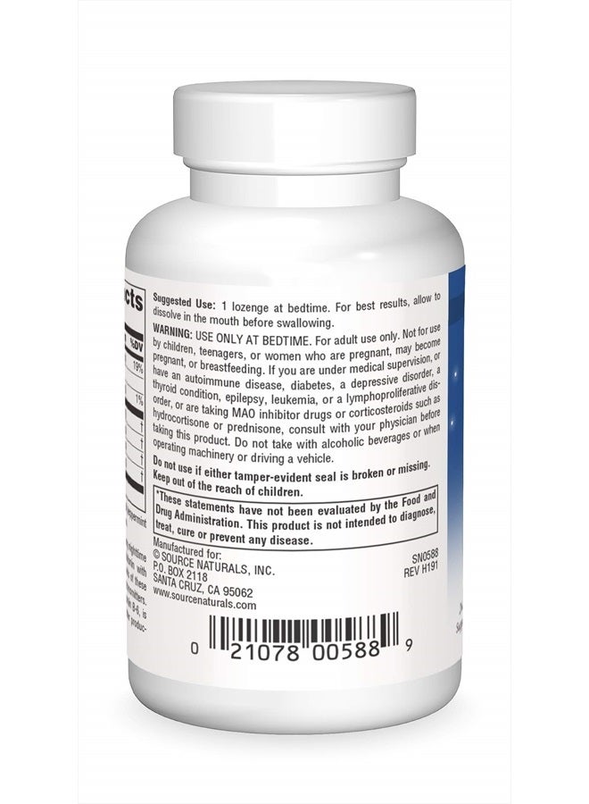 Source Naturals مركب الميلاتونين من سليب ساينس 3 ملجم بنكهة النعناع، 100 قرص  - Image 2