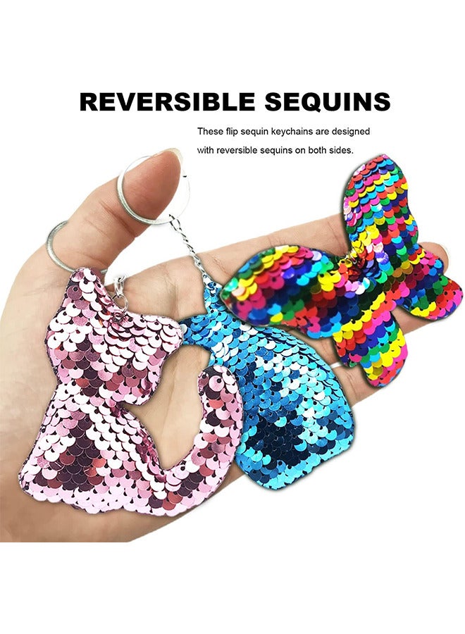 رات سو 20 قطعة من سلاسل المفاتيح اللامعة الملونة للبنات، حشو حقائب الحفلات، خيوط لامعة قابلة للقلب، هدايا حفلات عيد الميلاد، مستلزمات الحفلات للأطفال، إكسسوارات حقائب الظهر. - Image 2