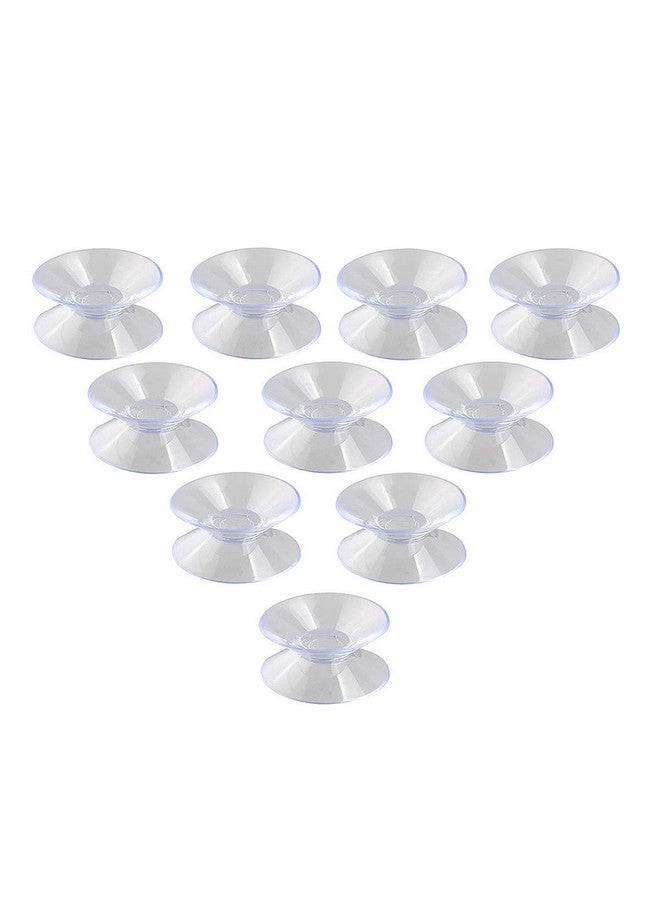 زيبويو أكواب شفط من ZIBUYU® للزجاج، وسادات شفط بلاستيكية مزدوجة الجوانب من مادة البولي فينيل كلوريد، 30 مم - 10 قطع باللون الأبيض - Image 1