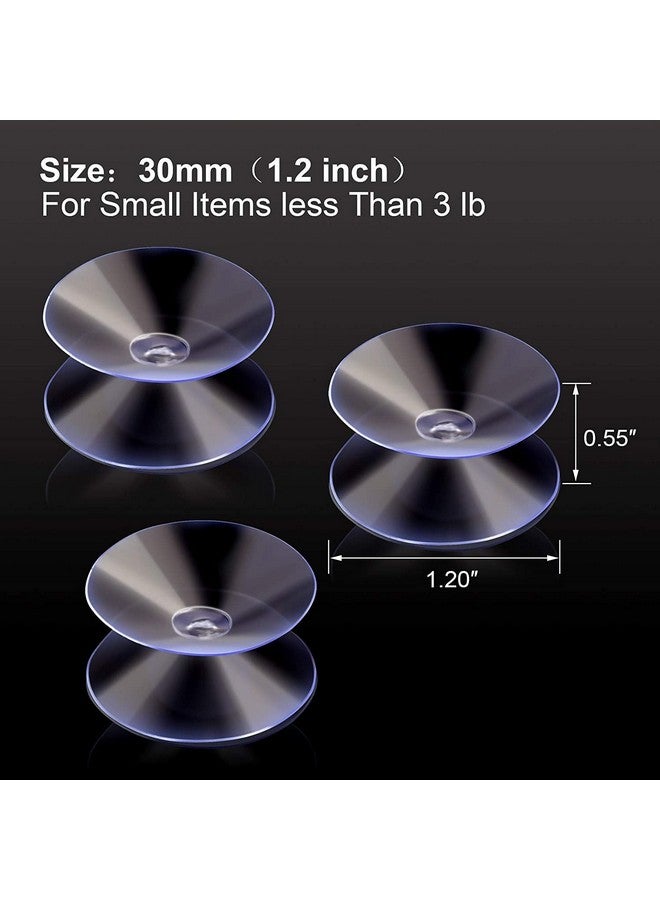 زيبويو أكواب شفط من ZIBUYU® للزجاج، وسادات شفط بلاستيكية مزدوجة الجوانب من مادة البولي فينيل كلوريد، 30 مم - 10 قطع باللون الأبيض - Image 2