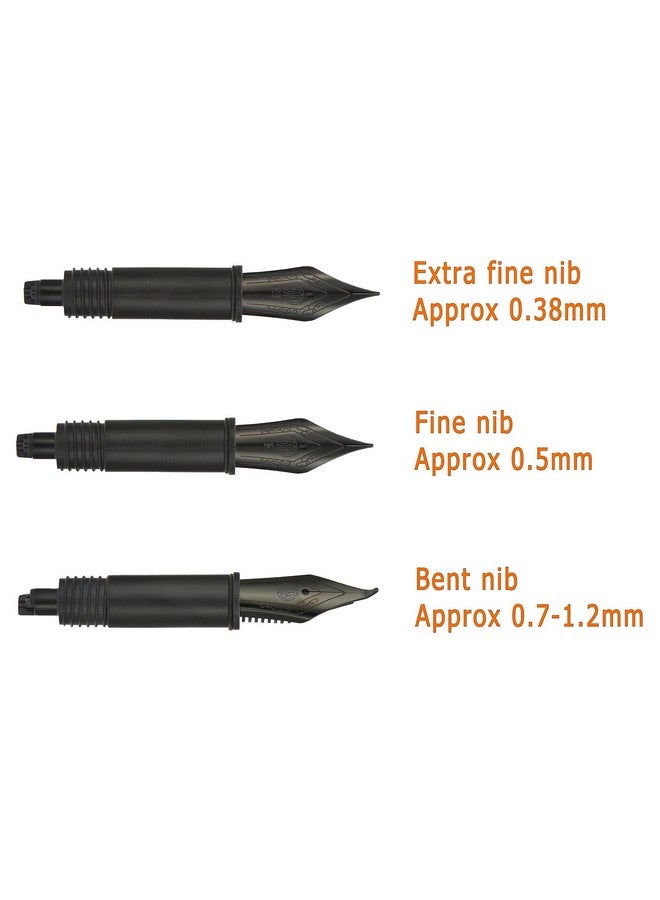 Asvine Set Of 3 Hongdian Fountain Pen Black Nibs (Fine, Extra Fine And Bent Nib) For Black Forest 1850, 1851, M2, 1843, 6013, 517D, 517S, 525,H1, H3, A3, 1843 And 920 Series - Image 3