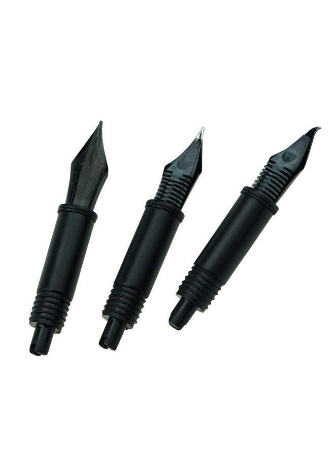 Asvine Set Of 3 Hongdian Fountain Pen Black Nibs (Fine, Extra Fine And Bent Nib) For Black Forest 1850, 1851, M2, 1843, 6013, 517D, 517S, 525,H1, H3, A3, 1843 And 920 Series - Image 2