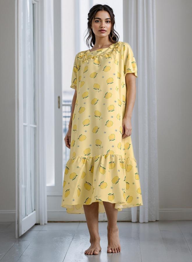Splash FAV Printed Square Neck Night Dress - Image 1