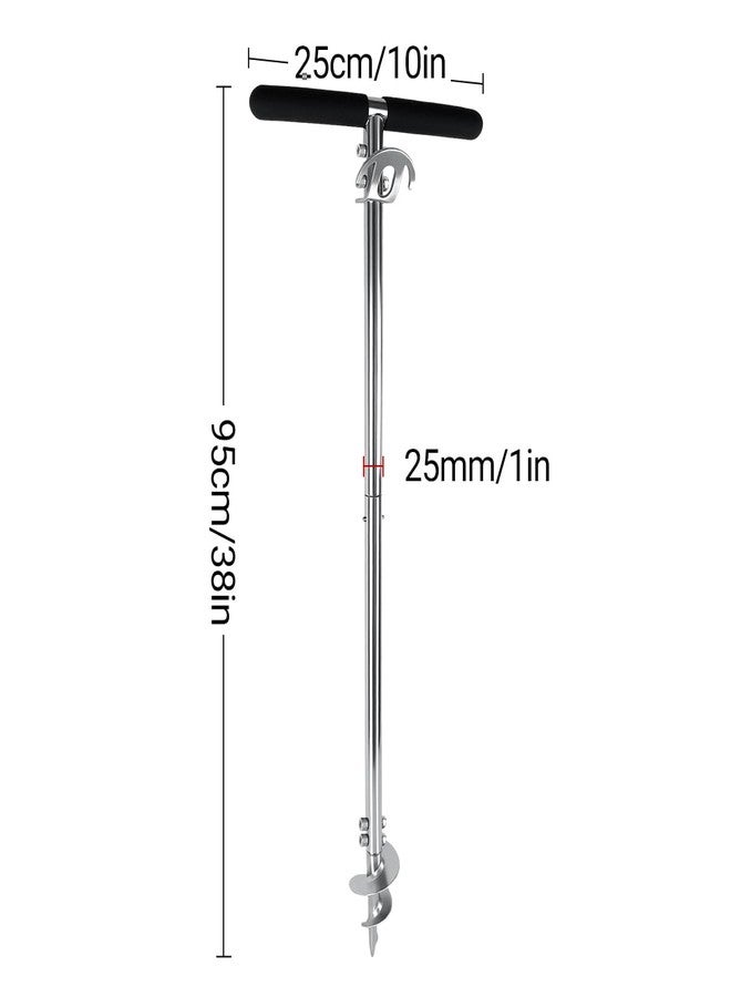FUCNEN 38" Sand Anchor for Boat Screw in Boat Anchor Pole for Shallow Water Sandbars, Lakes, Shoreline, Heavy Duty 304 Stainless Steel Auger Anchors for Jet Ski, Kayak, Pontoon, Small Boat, PWC - Image 4