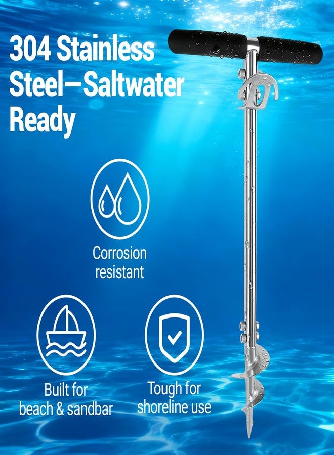 FUCNEN 38" Sand Anchor for Boat Screw in Boat Anchor Pole for Shallow Water Sandbars, Lakes, Shoreline, Heavy Duty 304 Stainless Steel Auger Anchors for Jet Ski, Kayak, Pontoon, Small Boat, PWC - Image 5