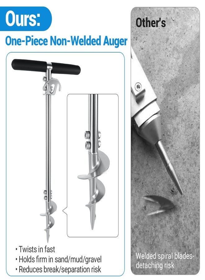 FUCNEN 38" Sand Anchor for Boat Screw in Boat Anchor Pole for Shallow Water Sandbars, Lakes, Shoreline, Heavy Duty 304 Stainless Steel Auger Anchors for Jet Ski, Kayak, Pontoon, Small Boat, PWC - Image 3
