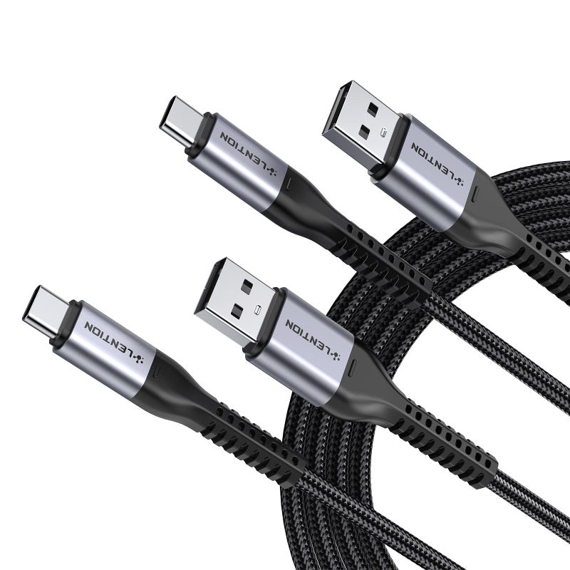 Lention كابل شحن LENTION USB A إلى USB C بقوة 27 واط (عبوة 2، 3.3 قدم) - شاحن سريع مضفر لهواتف سامسونج جالاكسي، إل جي، موتو - Image 1