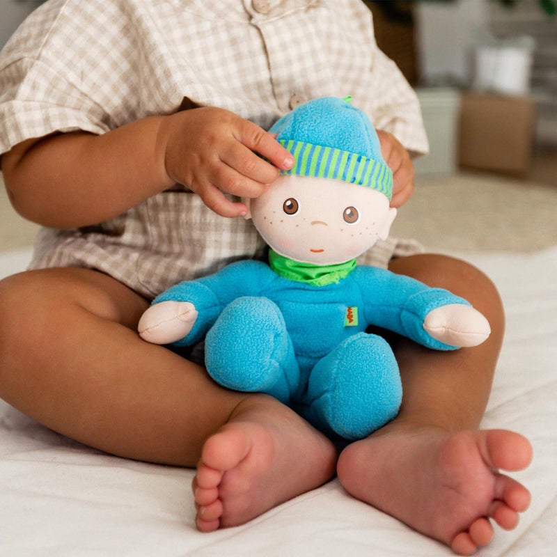 HABA Snug-Up Soft Plush Luis First Baby Doll 8" - Perfect Newborn and Infant Toy, Small Machine-Washable Baby Essentials, Ideal Boy Doll - Image 3