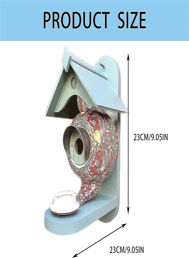 Generic Teapot Bird House and Feeder, Outdoor Teapot Bird House Feeder Wall Mount, Hummingbird Feeder, Bird House, Wild Bird House, Garden Yard Decor, Large Teapot Shape Bird Feeder House  - Image 2