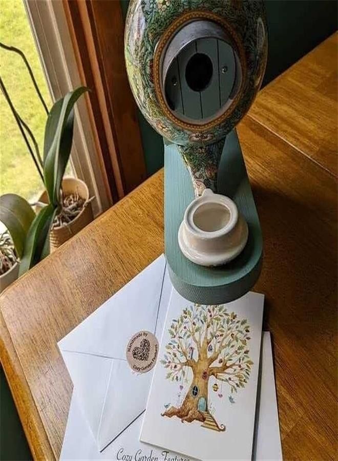 Generic Teapot Bird House and Feeder, Outdoor Teapot Bird House Feeder Wall Mount, Hummingbird Feeder, Bird House, Wild Bird House, Garden Yard Decor, Large Teapot Shape Bird Feeder House  - Image 5
