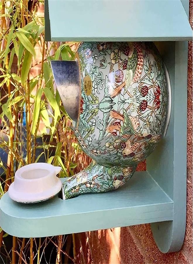 Generic Teapot Bird House and Feeder, Outdoor Teapot Bird House Feeder Wall Mount, Hummingbird Feeder, Bird House, Wild Bird House, Garden Yard Decor, Large Teapot Shape Bird Feeder House  - Image 3