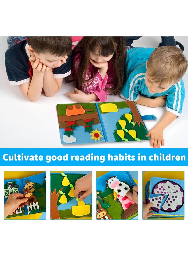 Montessori Busy Book for Toddlers 3, 3D Felt Quiet Book for Baby, Develops Fine Motor Skills Preschool Learning Activities Educational Sensory Toy Travel Toys for Kids Gift - Image 4