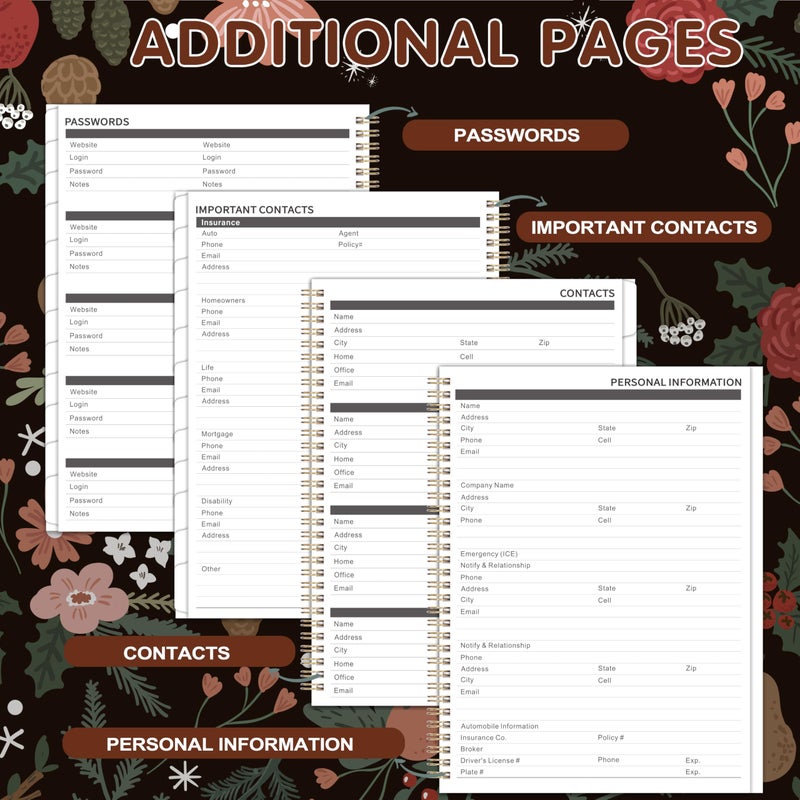 Artfan 2026-2030 Monthly Planner - 5 Year Planner/Calendar, 5 Year Calendar 2026-2030 Monthly Planners with Tabs, Jan. 2026 - Dec. 2030, 9" x 11", Twin-Wire Binding, Double-Side Pocket - Pinecone - Image 5