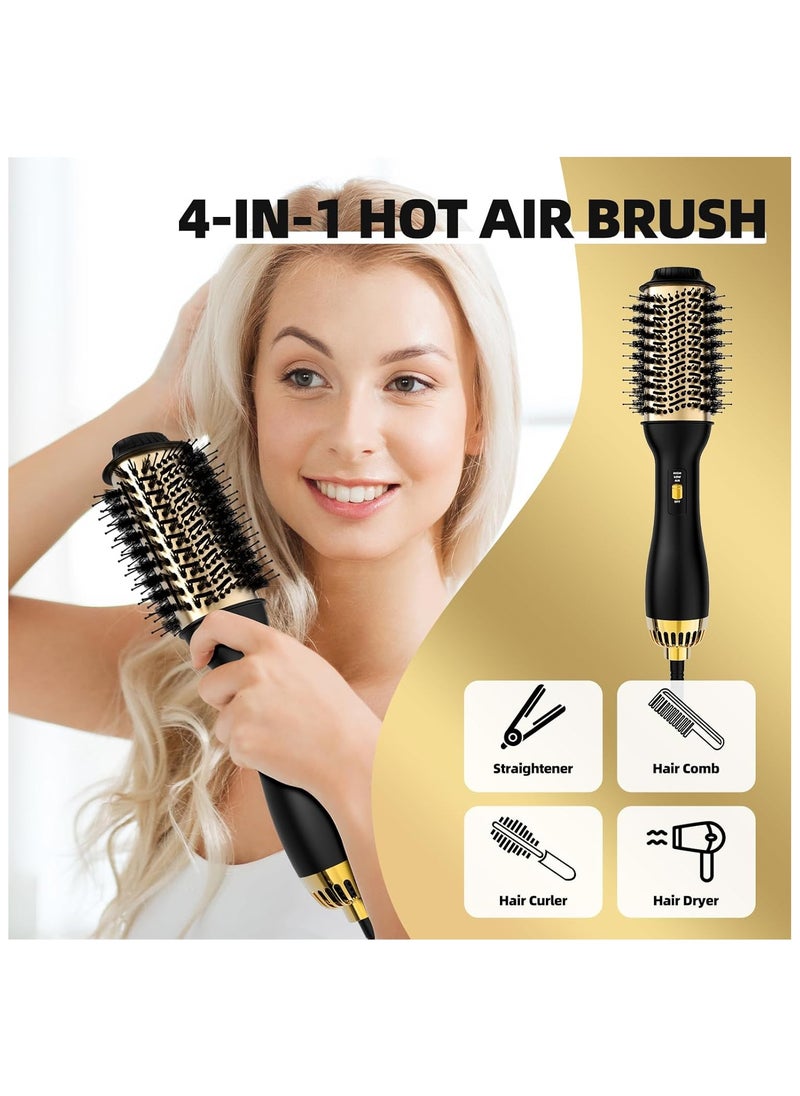 Hair Dryer Brush, 4 in 1 Blow Dryer Brush and Volumizer for Drying, Straightening, Curling, Volumizing Hair, Hair Dryer, Hot Air Styler Brush and Straightener Brush for All Hair Types 1000W