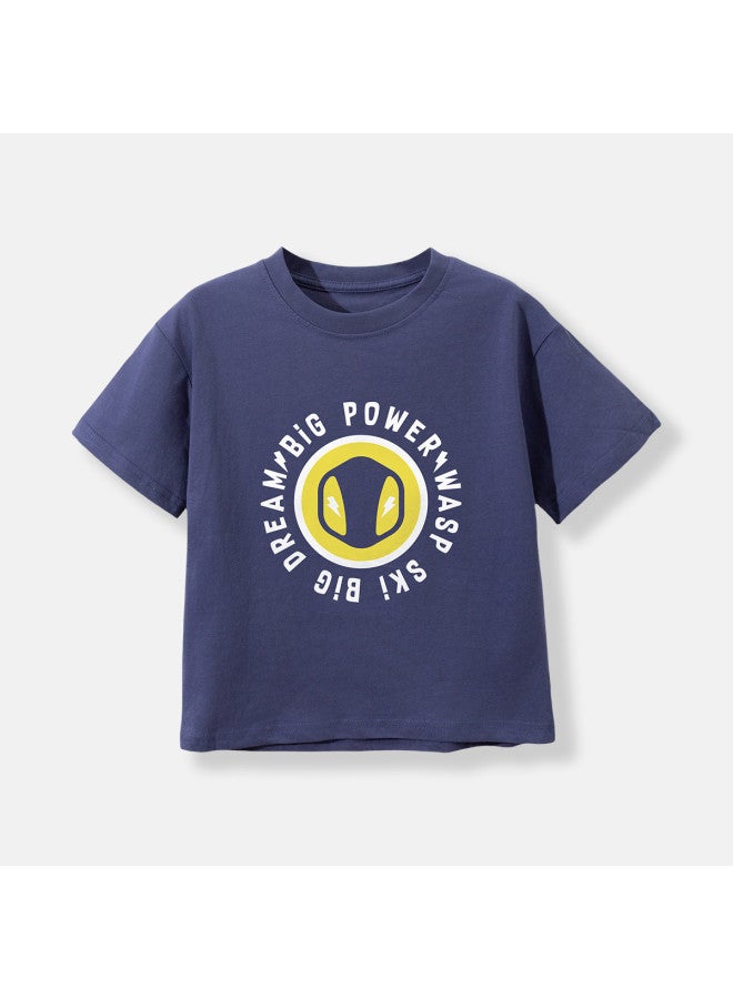 Bumblebee Boys' Short Sleeve T-shirt 2025 Summer New Casual Solid Color Top Breathable Comfortable Trendy Kids Wear For Big Boys - Image 4