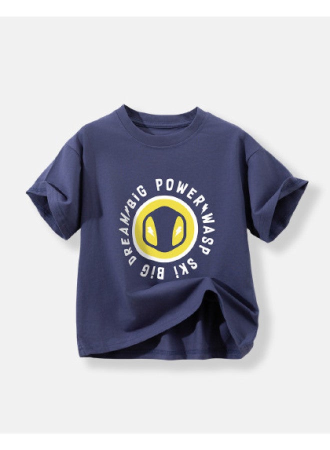 Bumblebee Boys' Short Sleeve T-shirt 2025 Summer New Casual Solid Color Top Breathable Comfortable Trendy Kids Wear For Big Boys - Image 1