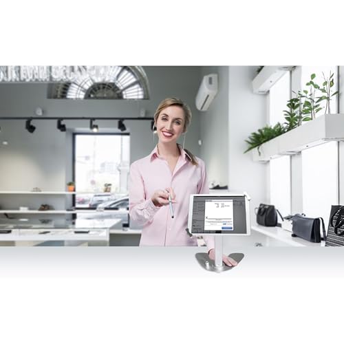 CTA Digital Universal Dual Kiosk – CTA Universal Dual Security Kiosk with Locking Holder & Anti-Theft Cable for iPad 10th Gen 10.9" - iPad 10.2" 7/8/9 Gen - Surface Pro 4 - Surface Go 3 & More - Silver (PAD-UATP) - Image 4